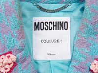 MOSCHINO, BOUCLÉ TWEED CROP MOTO JACKET