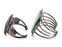 Navajo Sterling Silver and Turquoise Cuff Bracelets