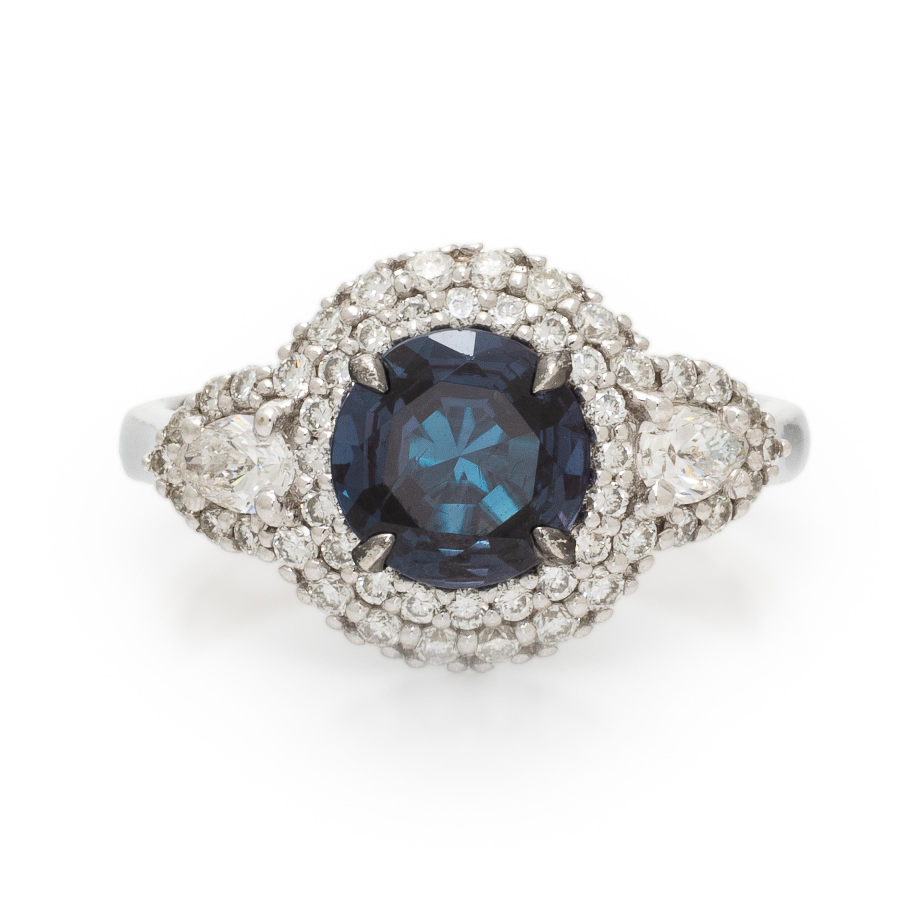 Hubert, Synthetic Alexandrite and Diamond Ring