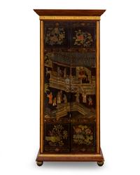 A Louis Philippe Style Walnut and Parcel Gilt Cabinet with Chinese Coromandel Lacquer Doors — 20TH CENTURY