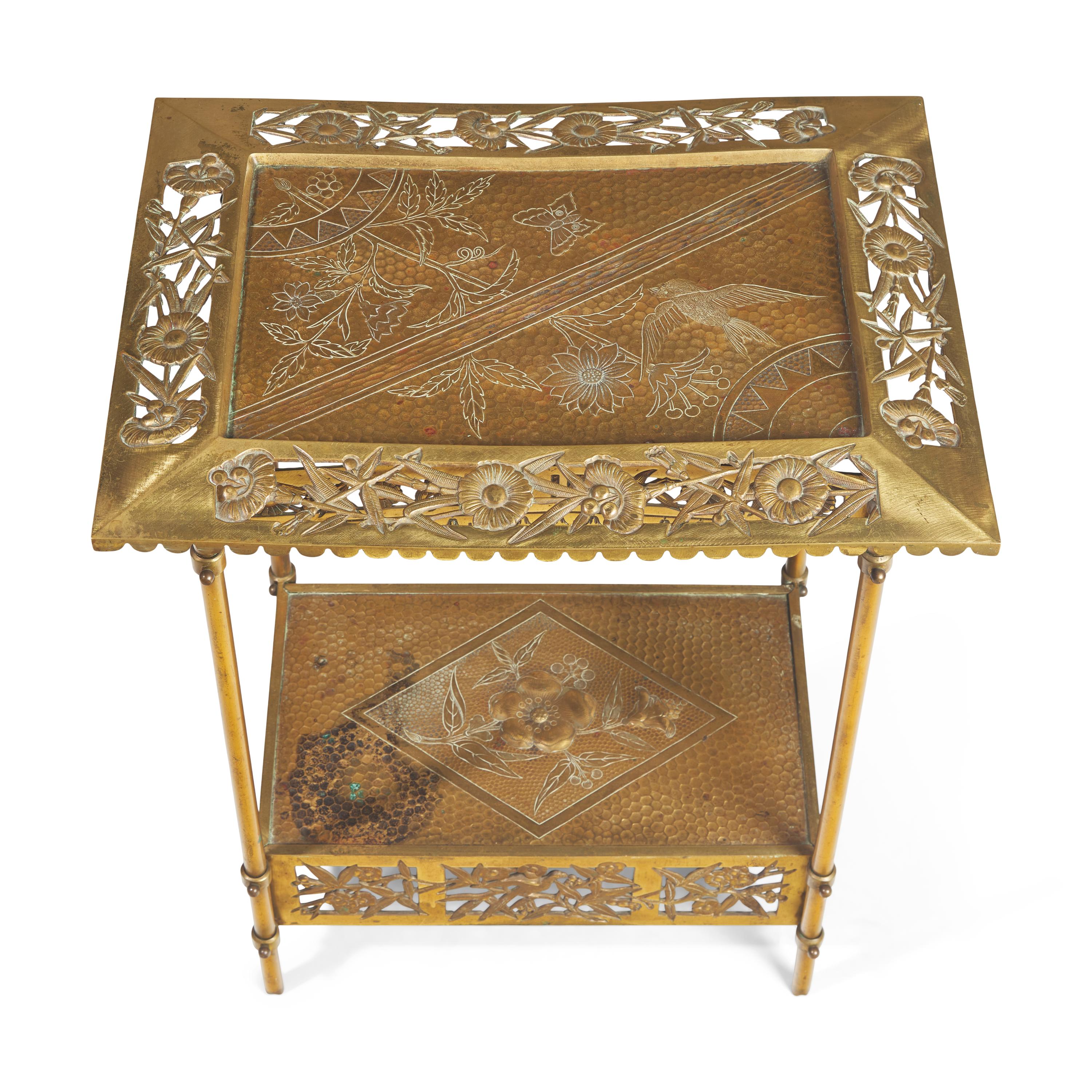 An Aesthetic Movement Japanesque Brass Table