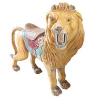 A Pair of Carousel Lions 52" W x 19" D x 44" H — France, Circa 1900