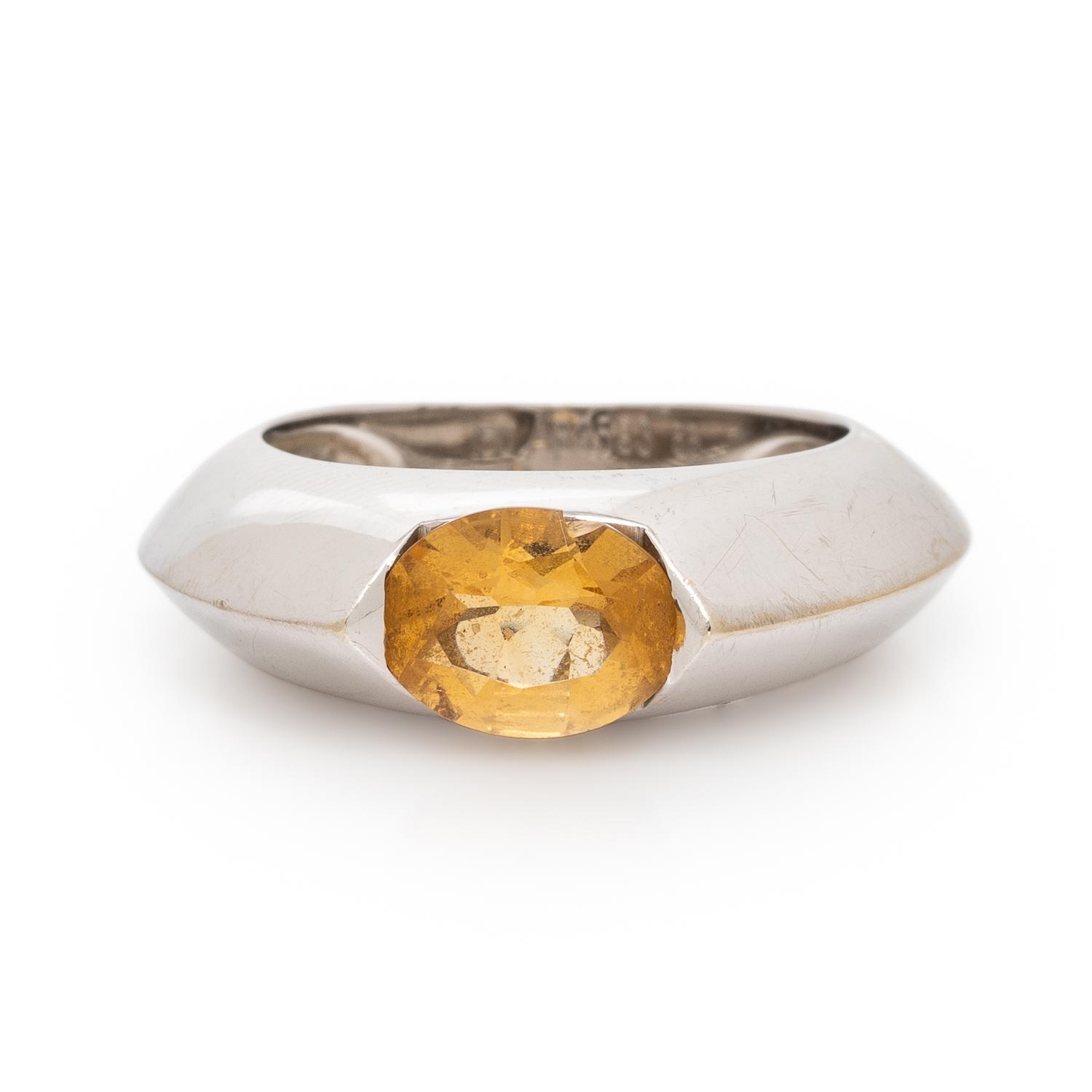 Piaget, Citrine, Diamond, and White Gold Ring