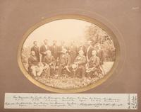[CIVIL WAR - CONFEDERACY]. [ANDERSON, D.A. and JOHNSON, G.G., photographers]. Outdoor group portrait of Robert E. Lee and Confederate Generals at White Sulphur Springs, VA. 1869.