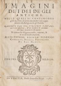 [Early Printing] Cartari, Vincenzo. Le imagini de I Dei de Gli Antichi...