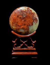 Two Chinese Carved Celadon and Russet Jade Articles, Ming-Qing Dynasty 明-清 青玉山子及仿古佩