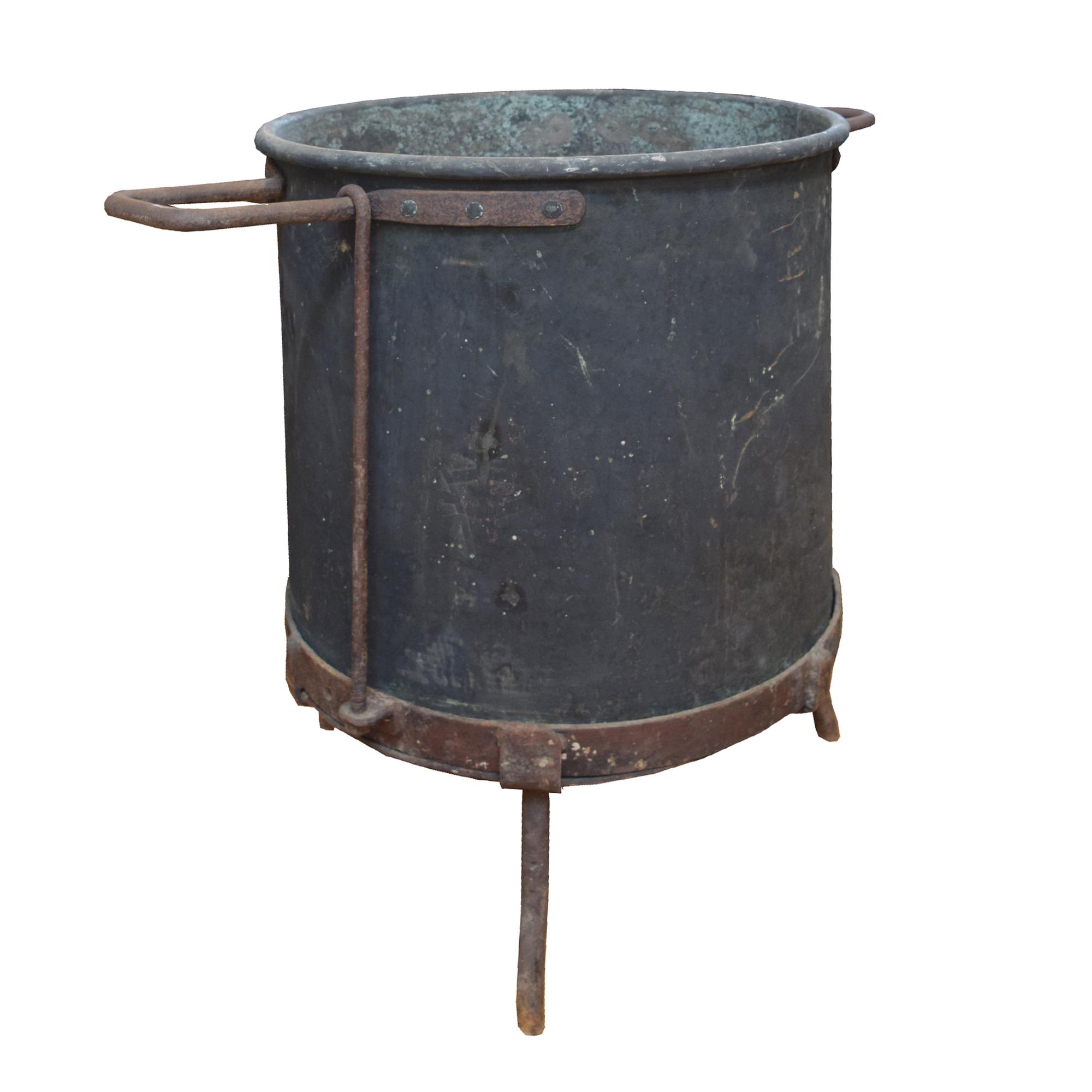 A Copper and Iron Vessel, Lisotto Grappa Distillery 35.5" W x 23" D x 29" H — Italy, 20th Century