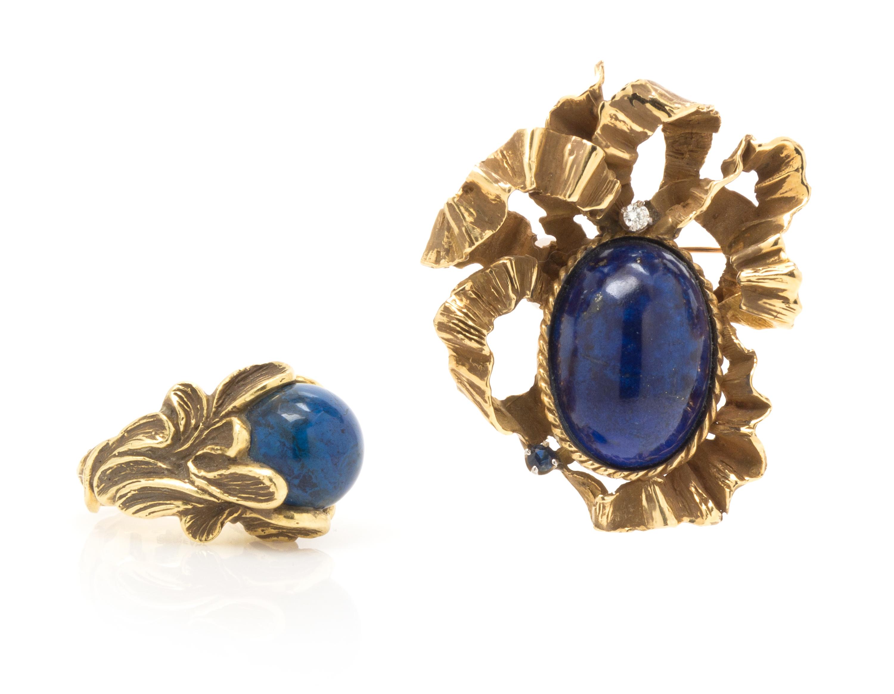 A Collection of 18 Karat Yellow Gold and Gemstone Jewelry, Erwin Pearl, 34.80 dwts.