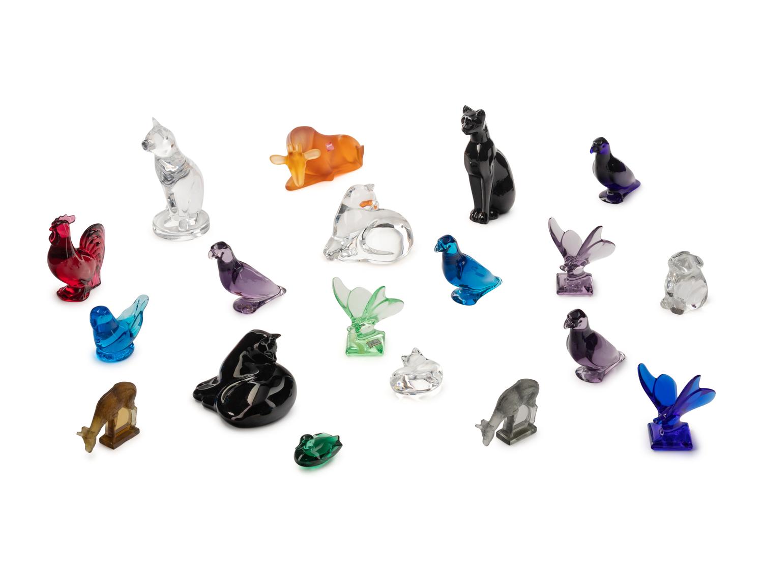 A Group of Nineteen Glass Animal Figures