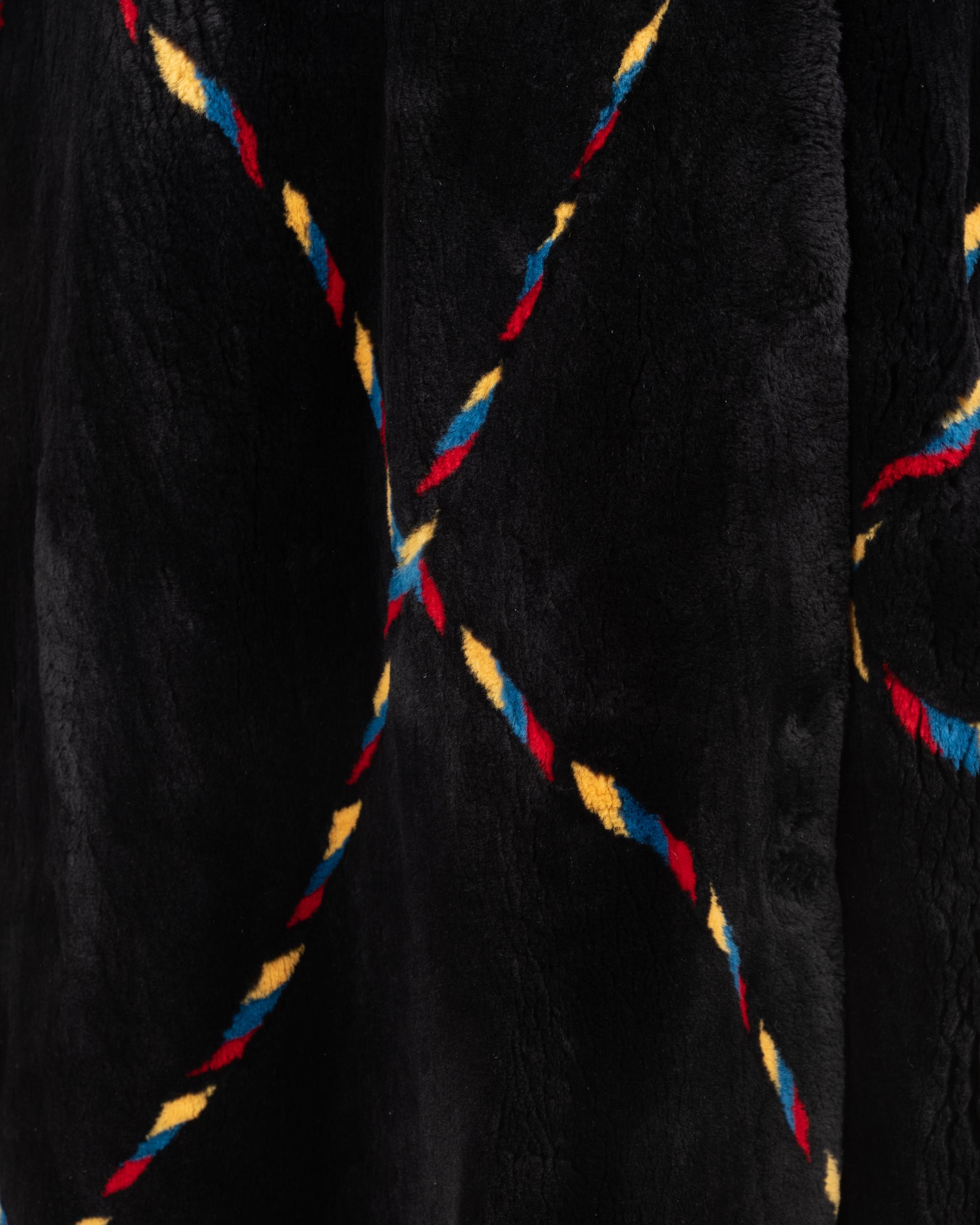 Zuki Sheared Beaver Fur Coat with Multi-Hued Stripes, 1990-2000s