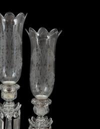 A Baccarat Molded Glass Three-Light Candelabrum