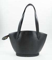 A Louis Vuitton Black Epi Leather Saint Jacques Shoulder Bag, 14.5" x 9.25" x 1.5"; Strap drop: 11".