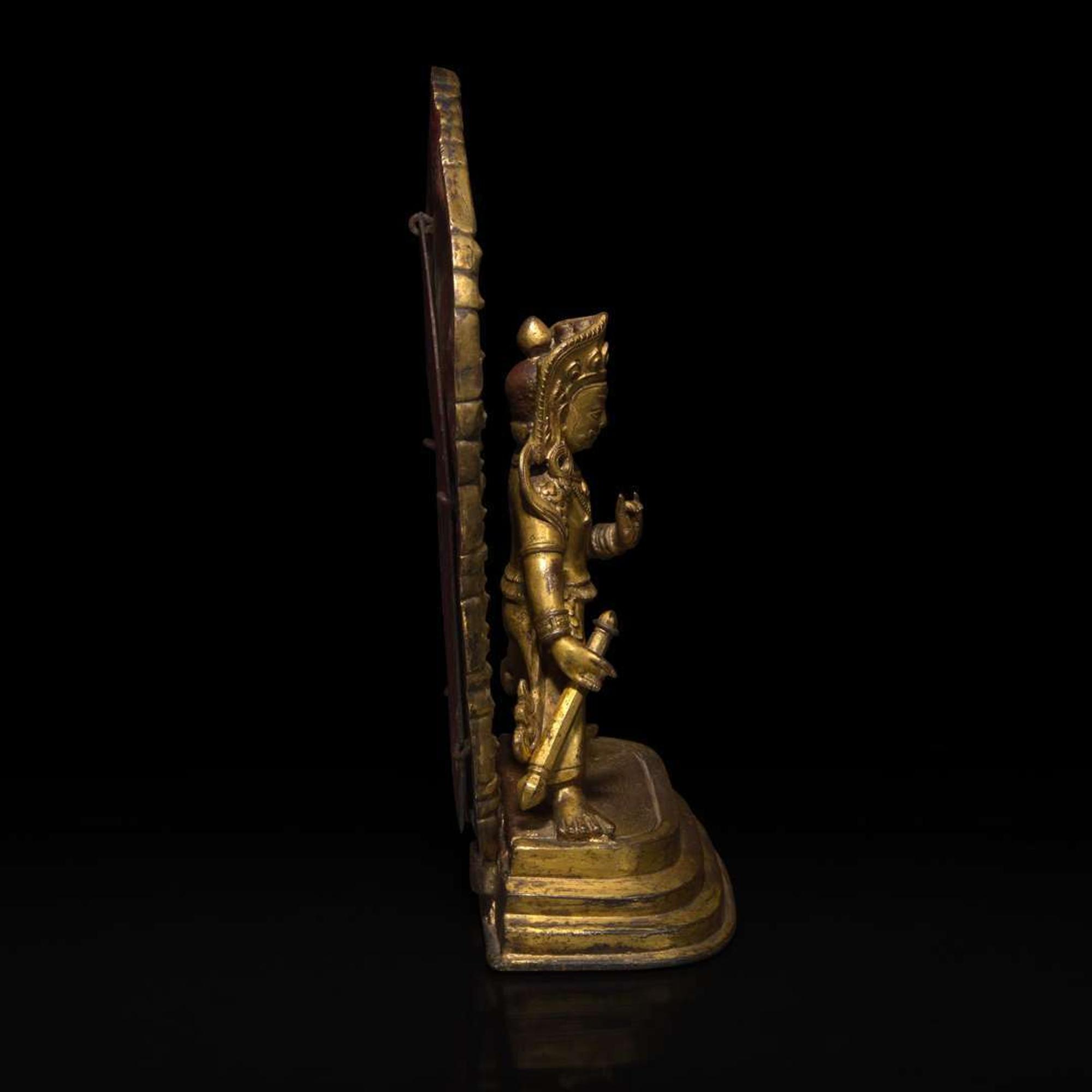 A Sino-Tibetan or Mongolian gilt bronze wrathful deity 中原或藏传或蒙古怒像铜鎏金造像 18th century ????
