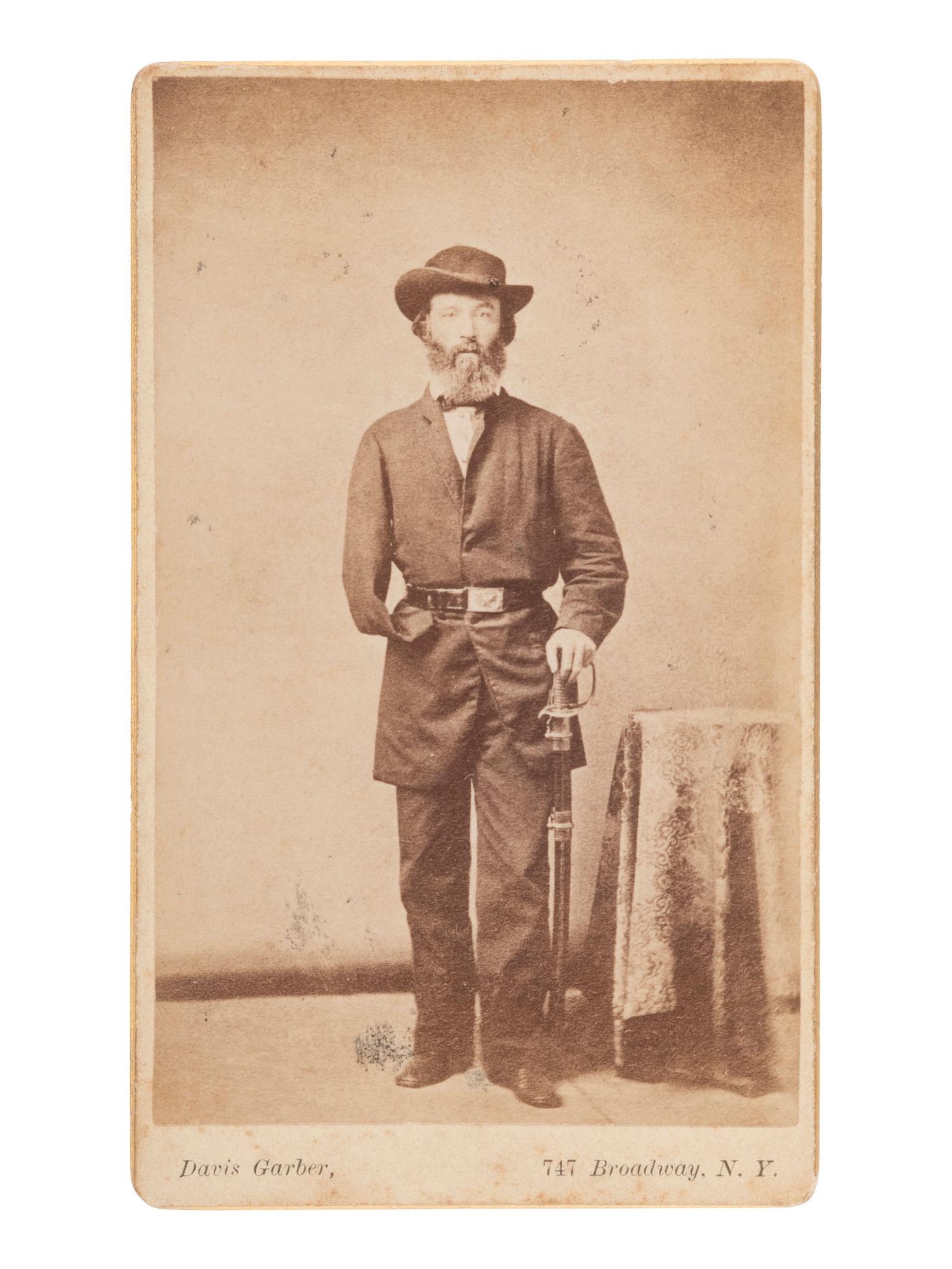 [CIVIL WAR]. CDV of US Army officer and amputee Thomas W. Sweeny, WIA Mexican War and Civil War.
