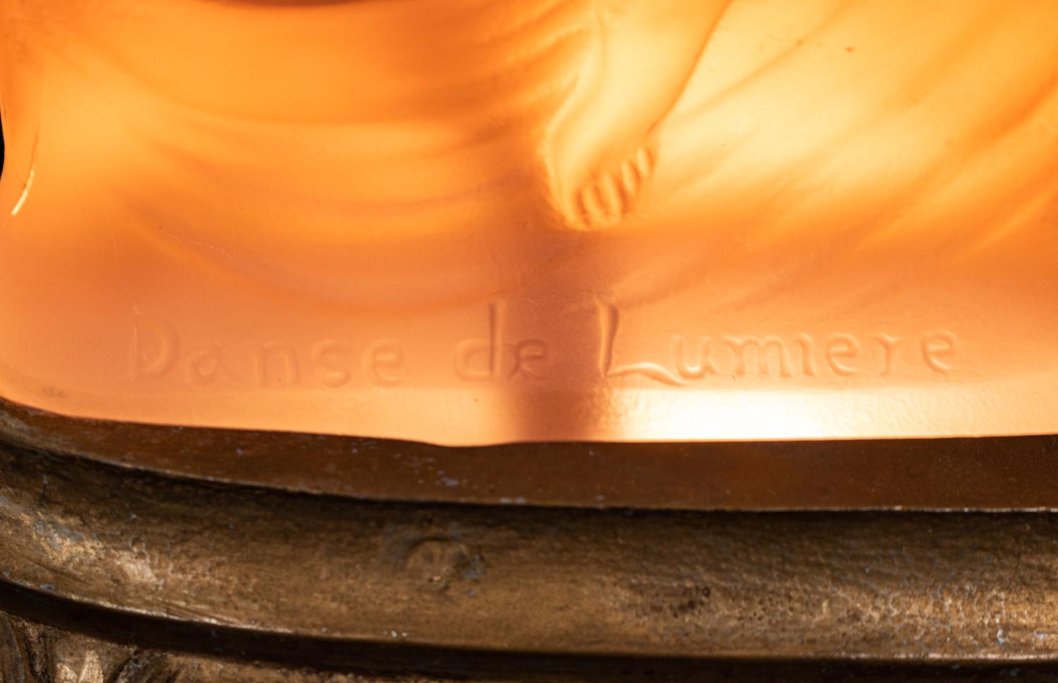 A McKee Frosted Glass Danse de Lumiere Lamp
