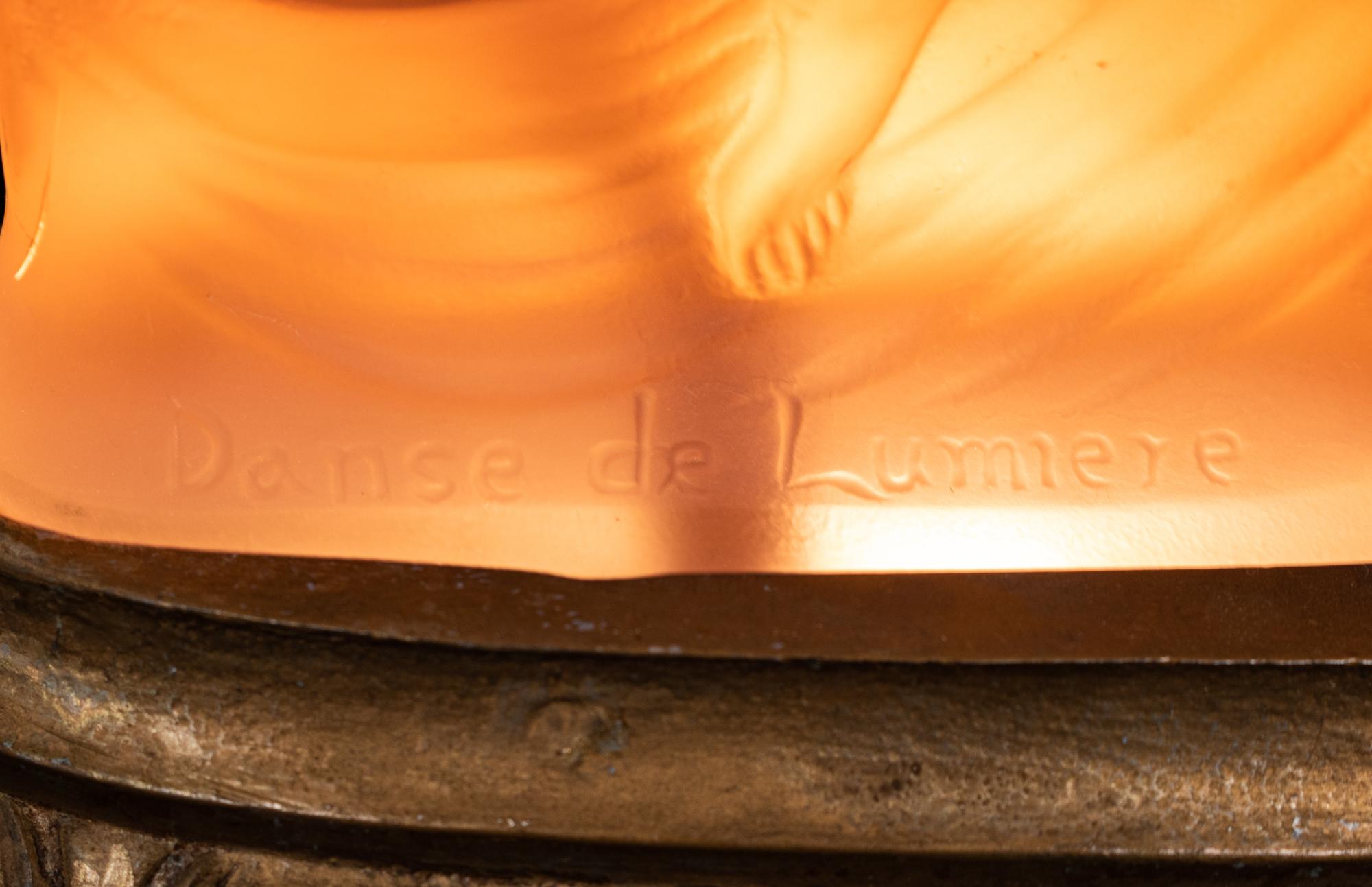 A McKee Frosted Glass Danse de Lumiere Lamp