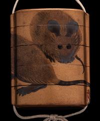 A Japanese Gold Lacquer Four-Case Inro