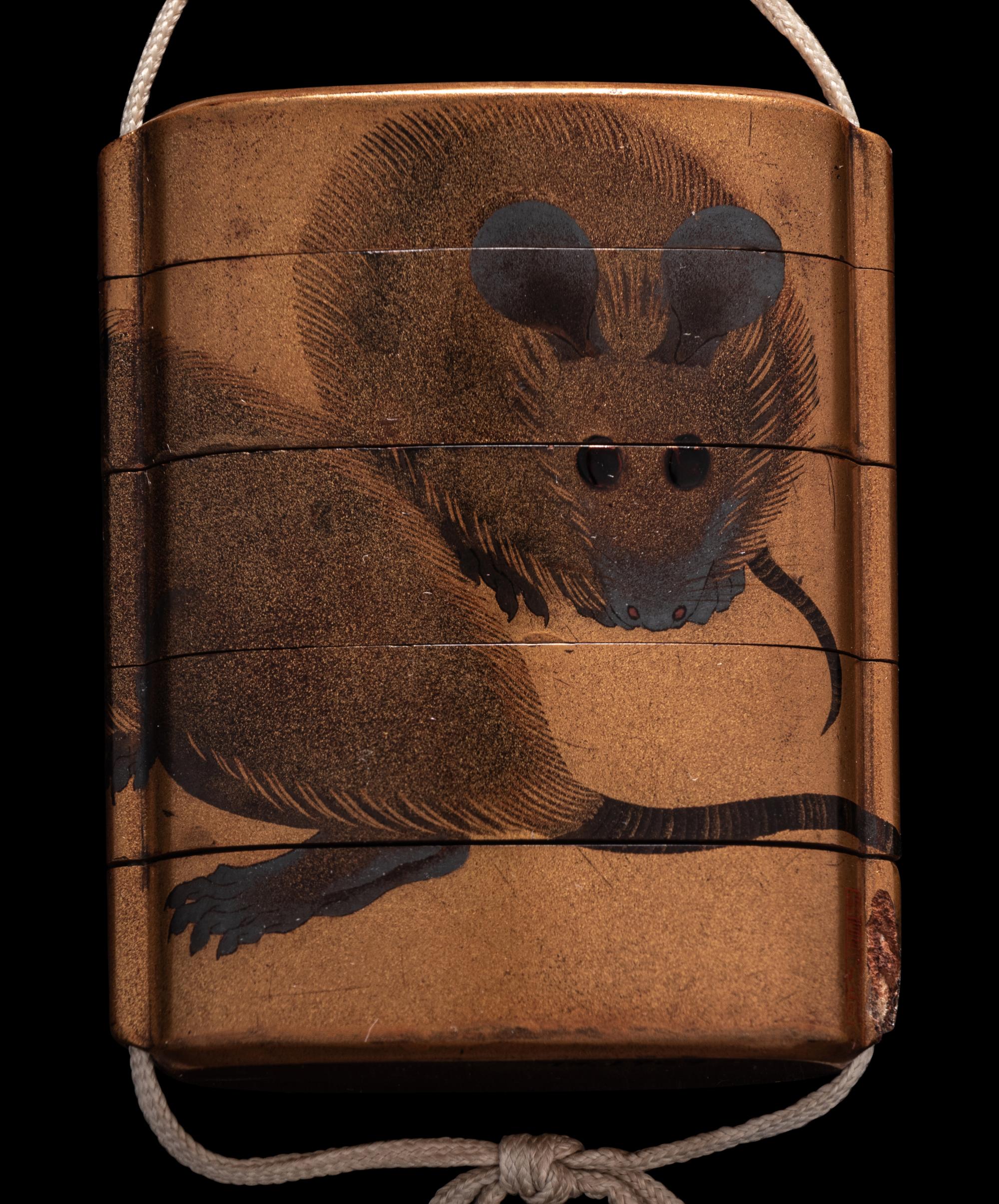 A Japanese Gold Lacquer Four-Case Inro