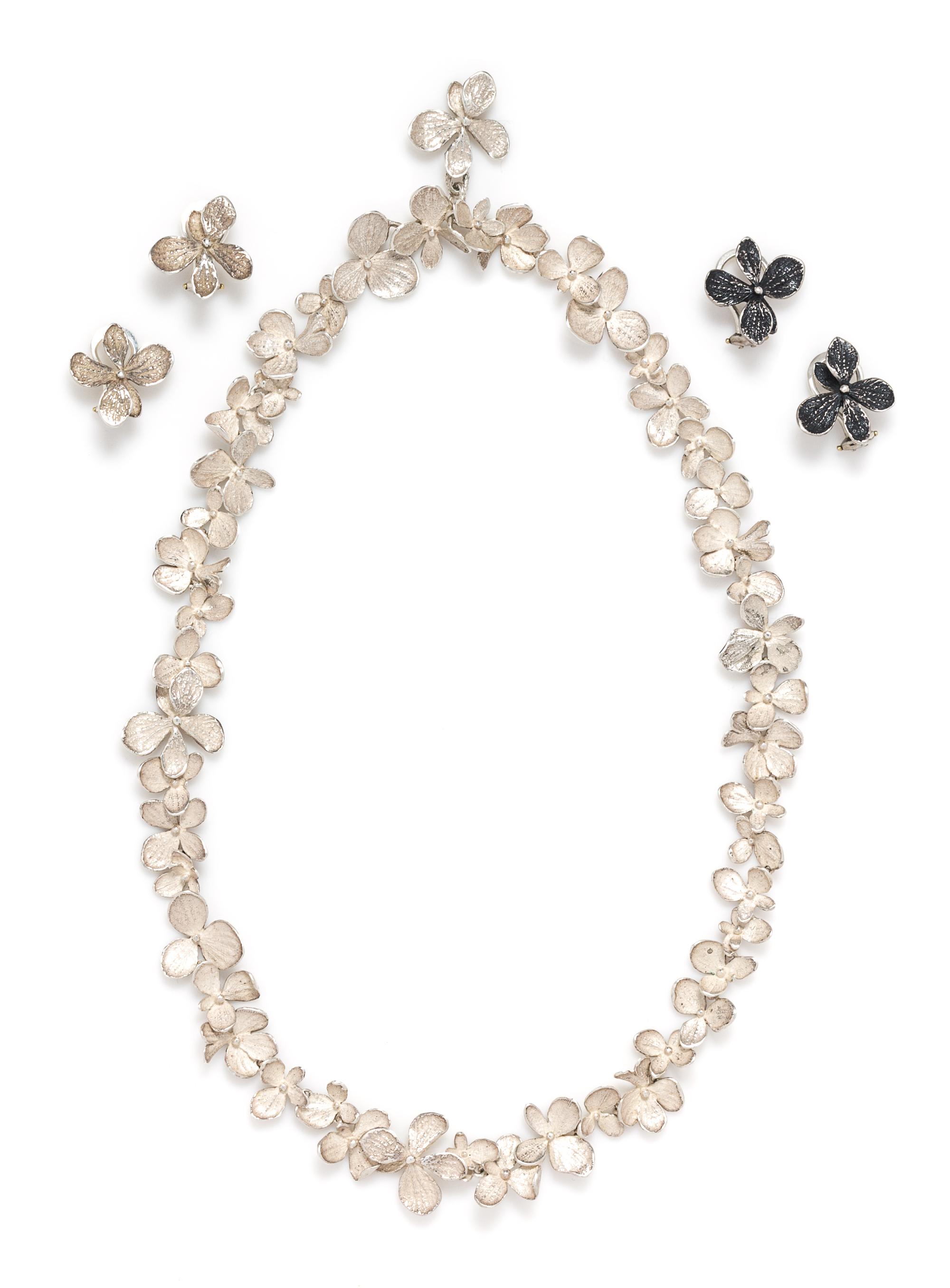 A Collection of Sterling Silver "Hydrangea" Jewelry, John Iversen, 27.60 dwts.