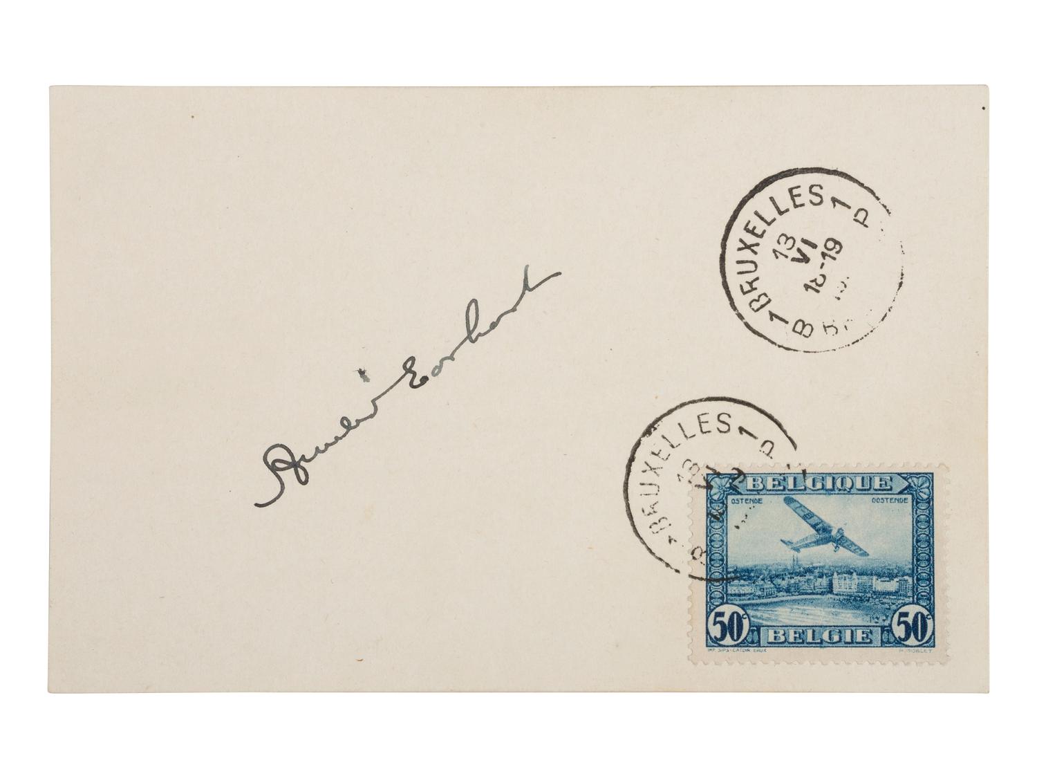 [AVIATION]. EARHART, Amelia (1897-1937). Postal cover signed ("Amelia Earhart"), 13 June 1932.