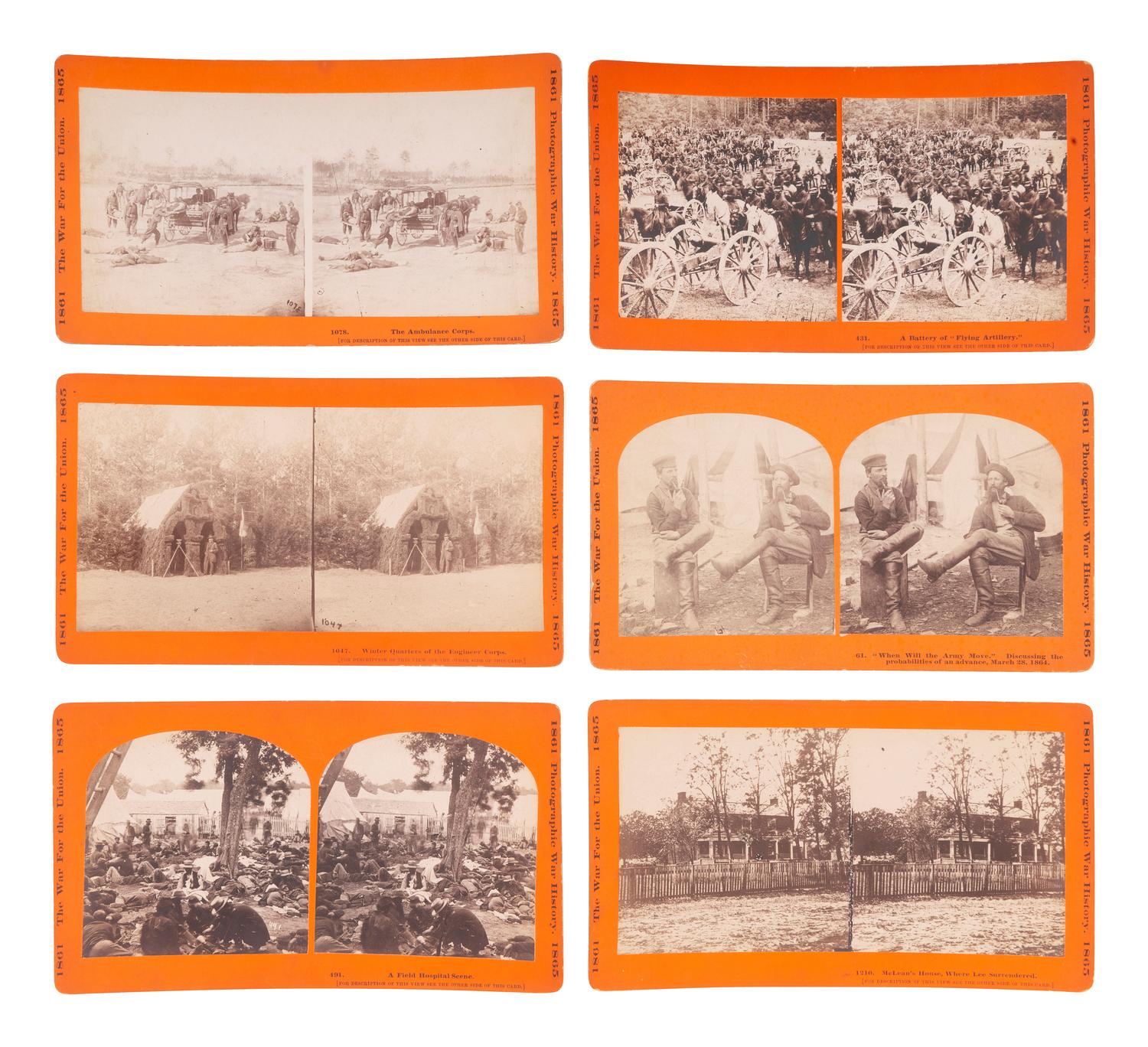 [CIVIL WAR]. A group of 23 stereoviews featuring significant locations and events throughout the war. Hartford, CT: Taylor & Huntington, ca 1890s.