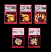 A Group of Five 1998 NBA Playoffs and Finals Michael Jordan Chicago Bulls Last Dance Era Ticket Stubs,