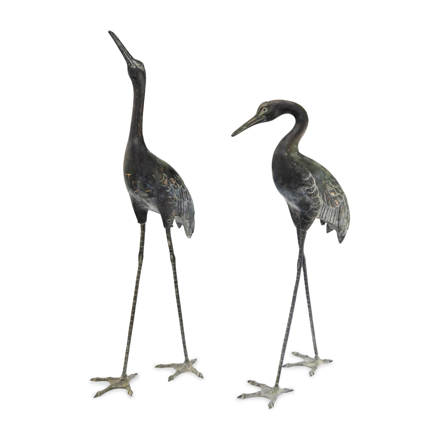 A Pair of Japanese Mixed-Metal Models of Cranes