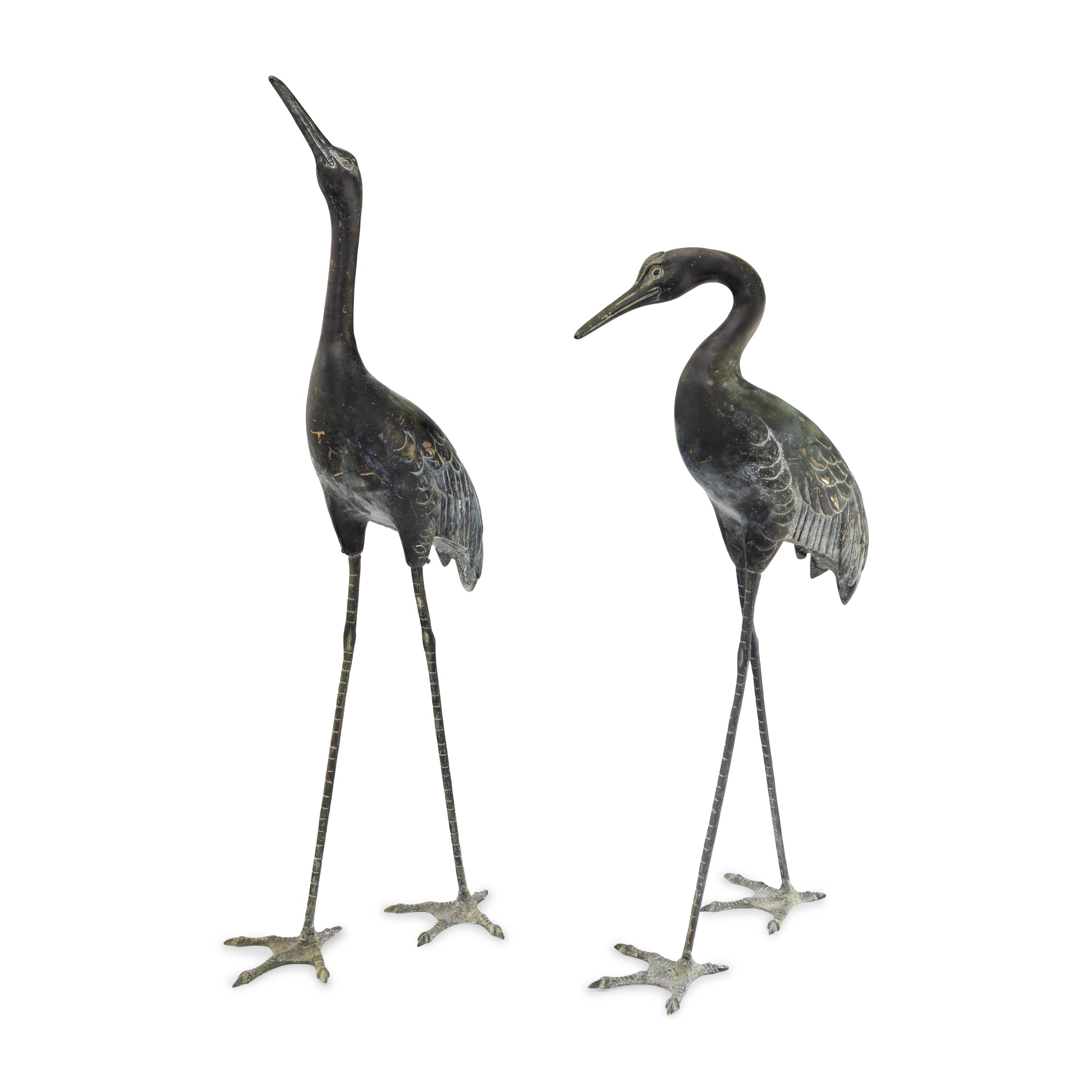 A Pair of Japanese Mixed-Metal Models of Cranes