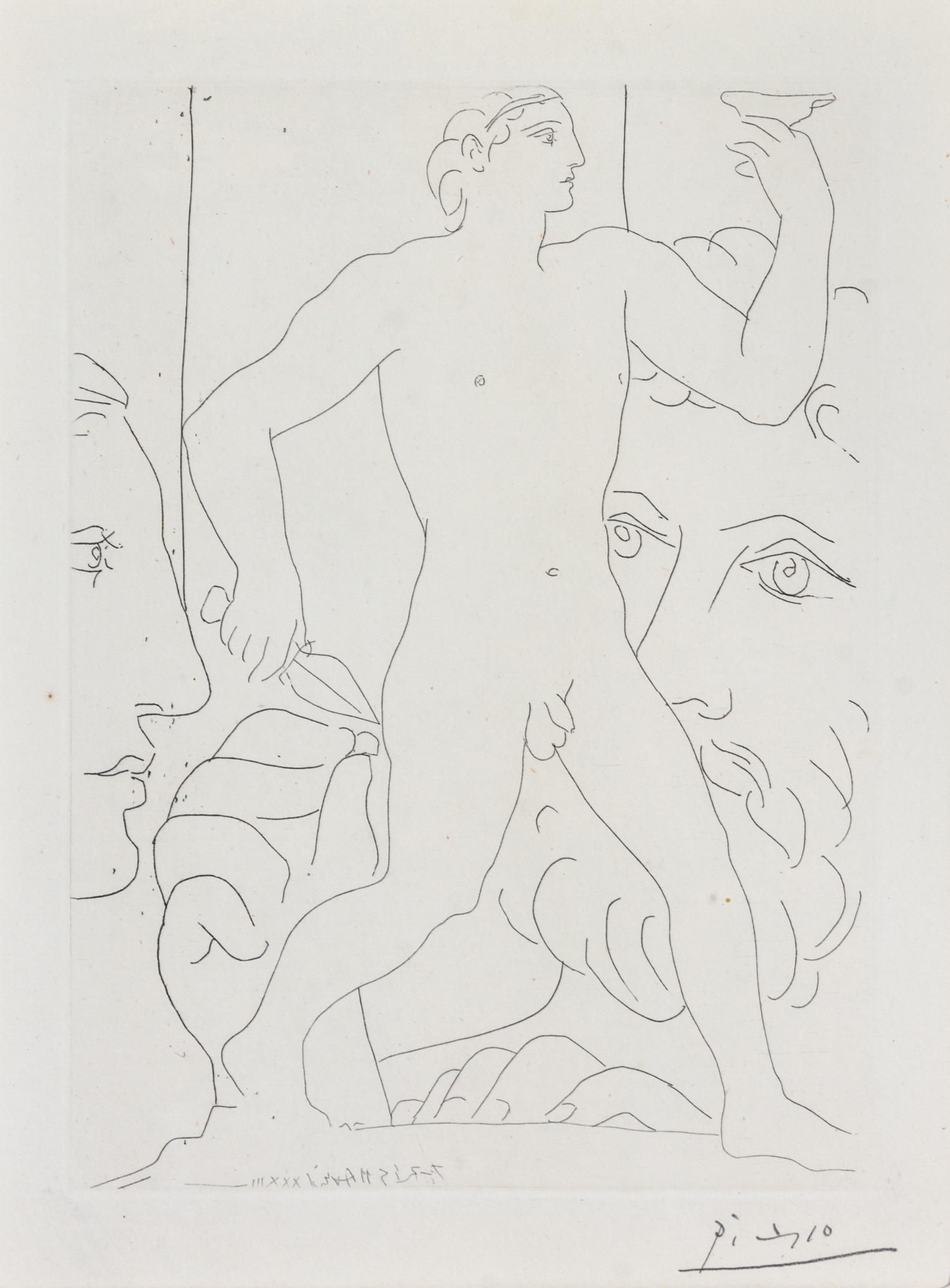 Pablo Picasso, (Spanish, 1881-1974), Marie-Therese, Sculpteur au Travail et Sculpture representant un Athlethe grec, 1933 (pl. 70 from