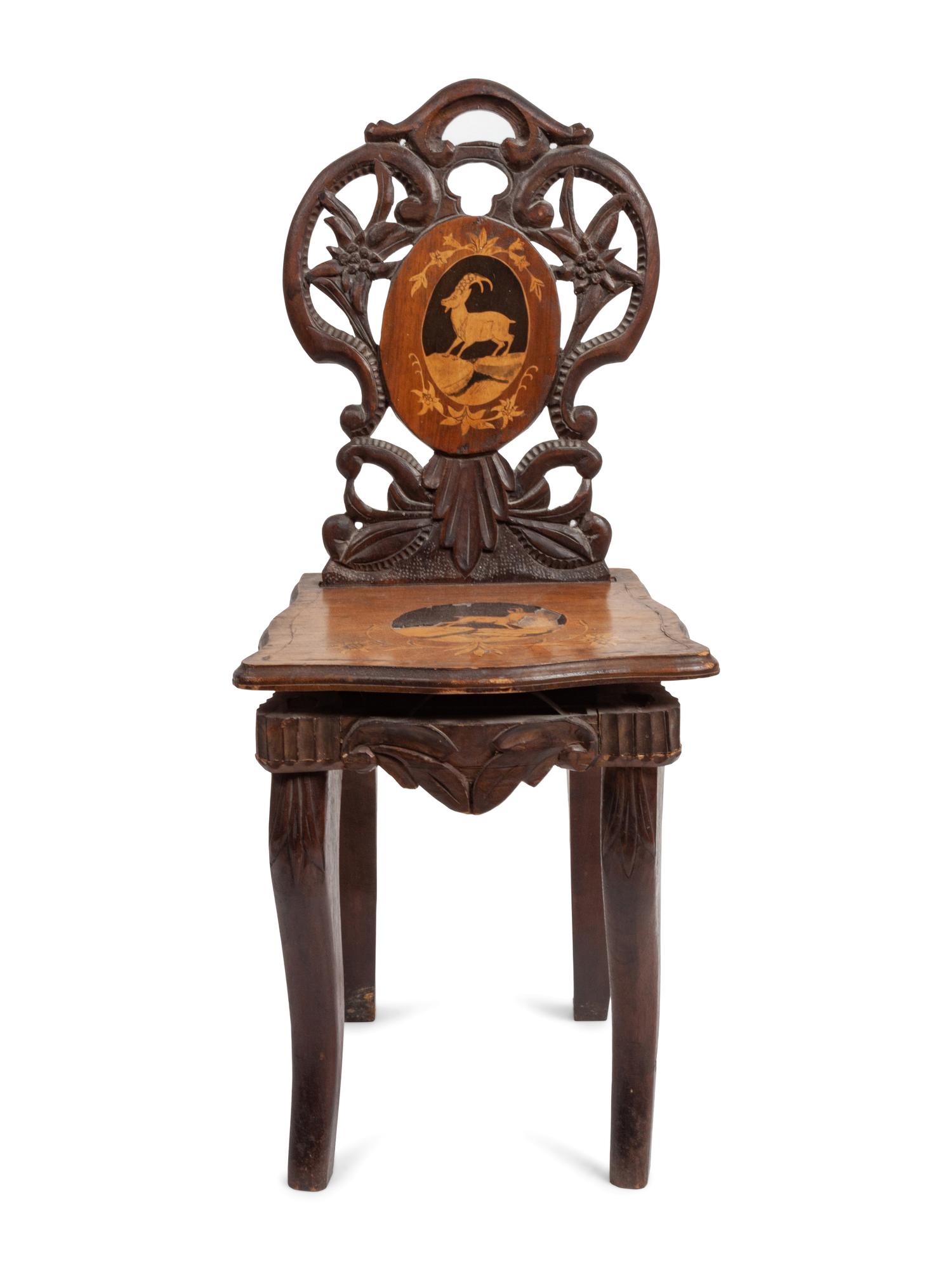 A Marquetry Music Box Chair