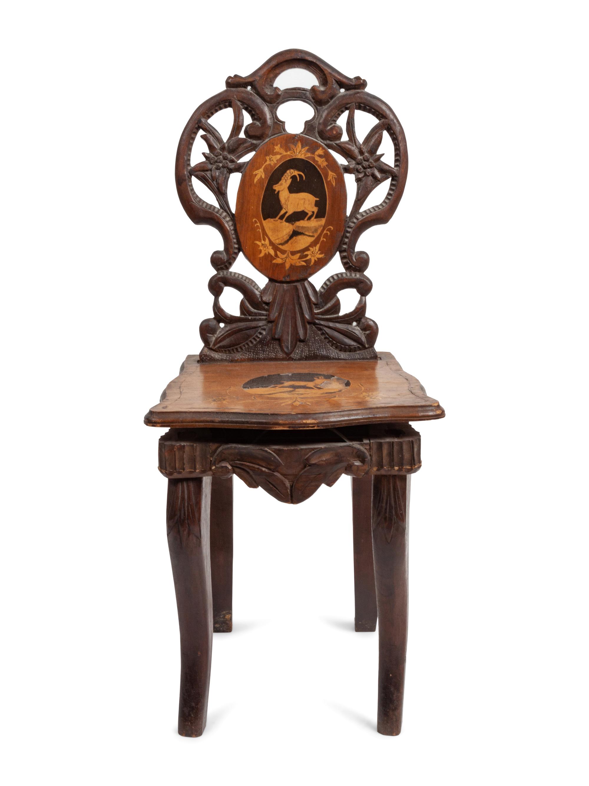 A Marquetry Music Box Chair