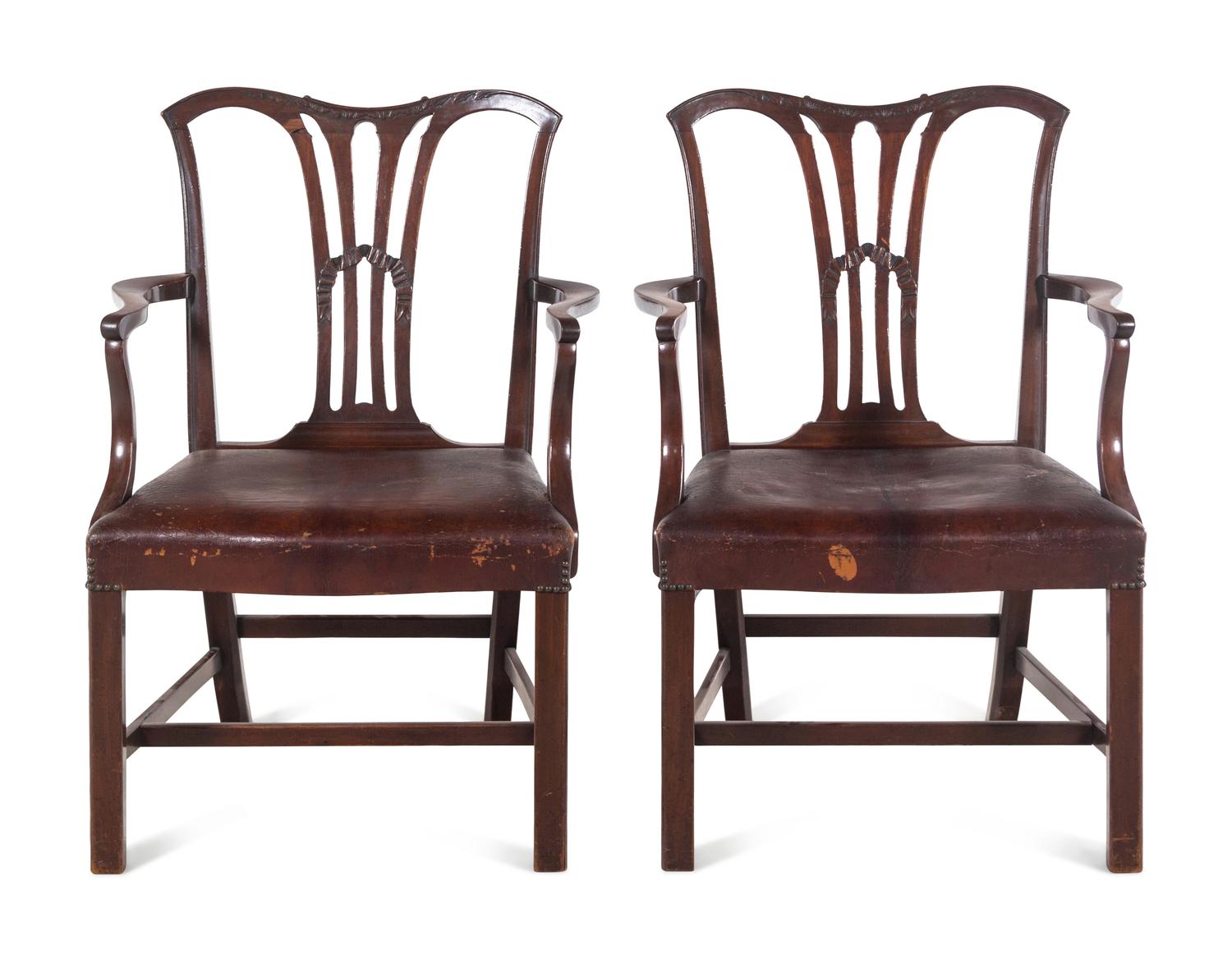 A Pair of George III Style Mahogany Armchairs