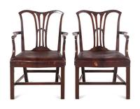 A Pair of George III Style Mahogany Armchairs