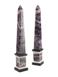 A Pair of Hardstone Obelisks