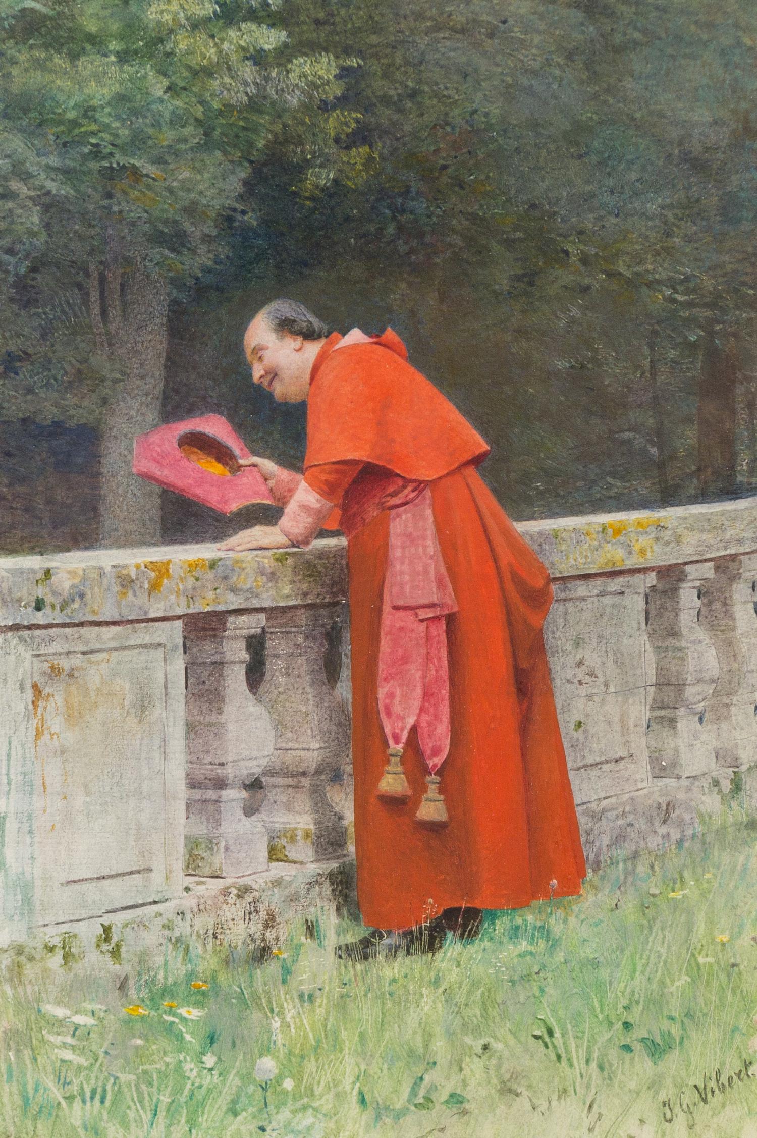Jehan Georges Vibert, (French, 1840-1902), Viewing the Garden
