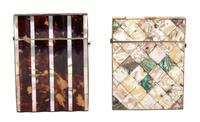 Two Victorian Mother-of-Pearl and Tortoise Shell Calling Card Cases Largest height 4 1/8 x width 3 1/8 inches. — 19TH/20TH CENTURY