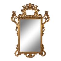 A Pair of Italian Baroque Style Giltwood Mirrors