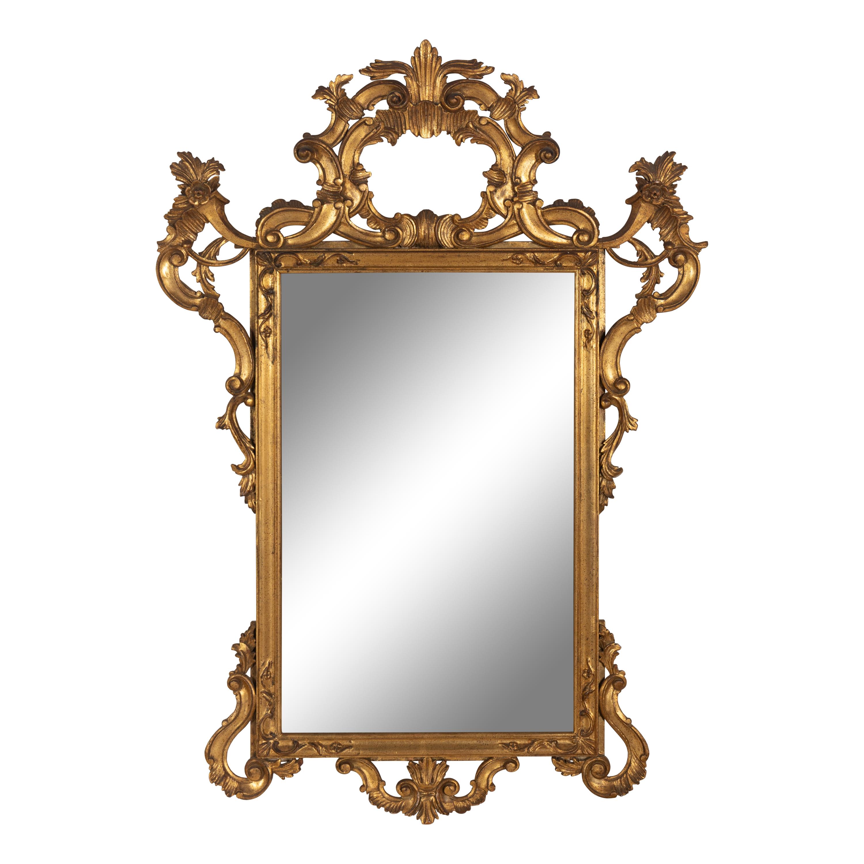 A Pair of Italian Baroque Style Giltwood Mirrors