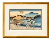 Utagawa Hiroshige, (1797-1858), The Sixty-nine Stations of the Kisokaido, #14 Takasaki 1834-1842