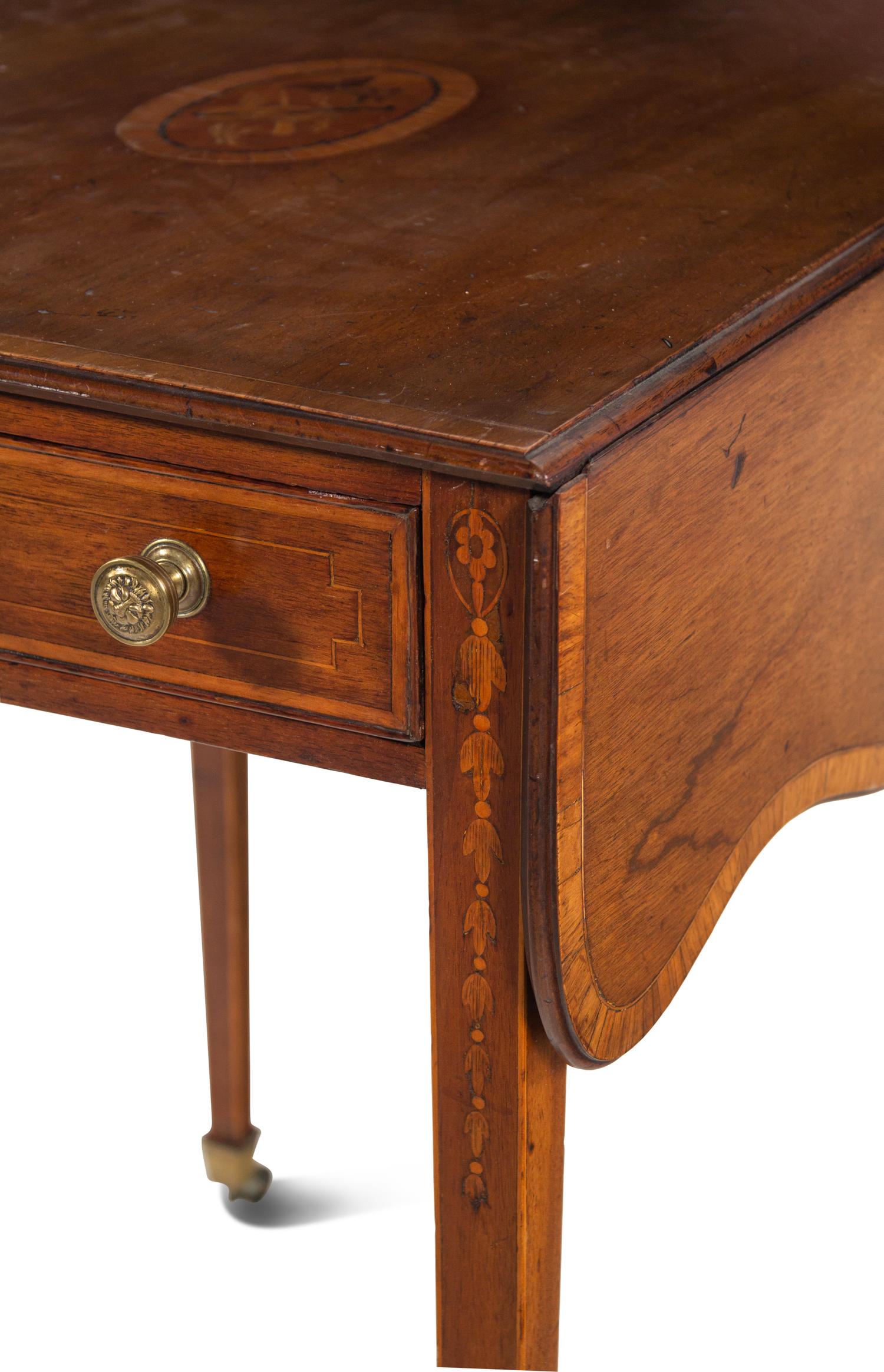 A Regency Mahogany and Marquetry Pembroke Table
