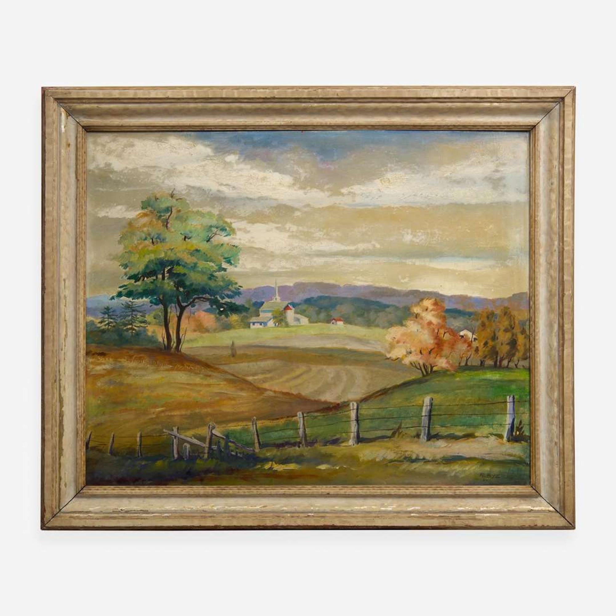 Ranulph Bye (American, 1916 - 2003) Landscape with Steeple
