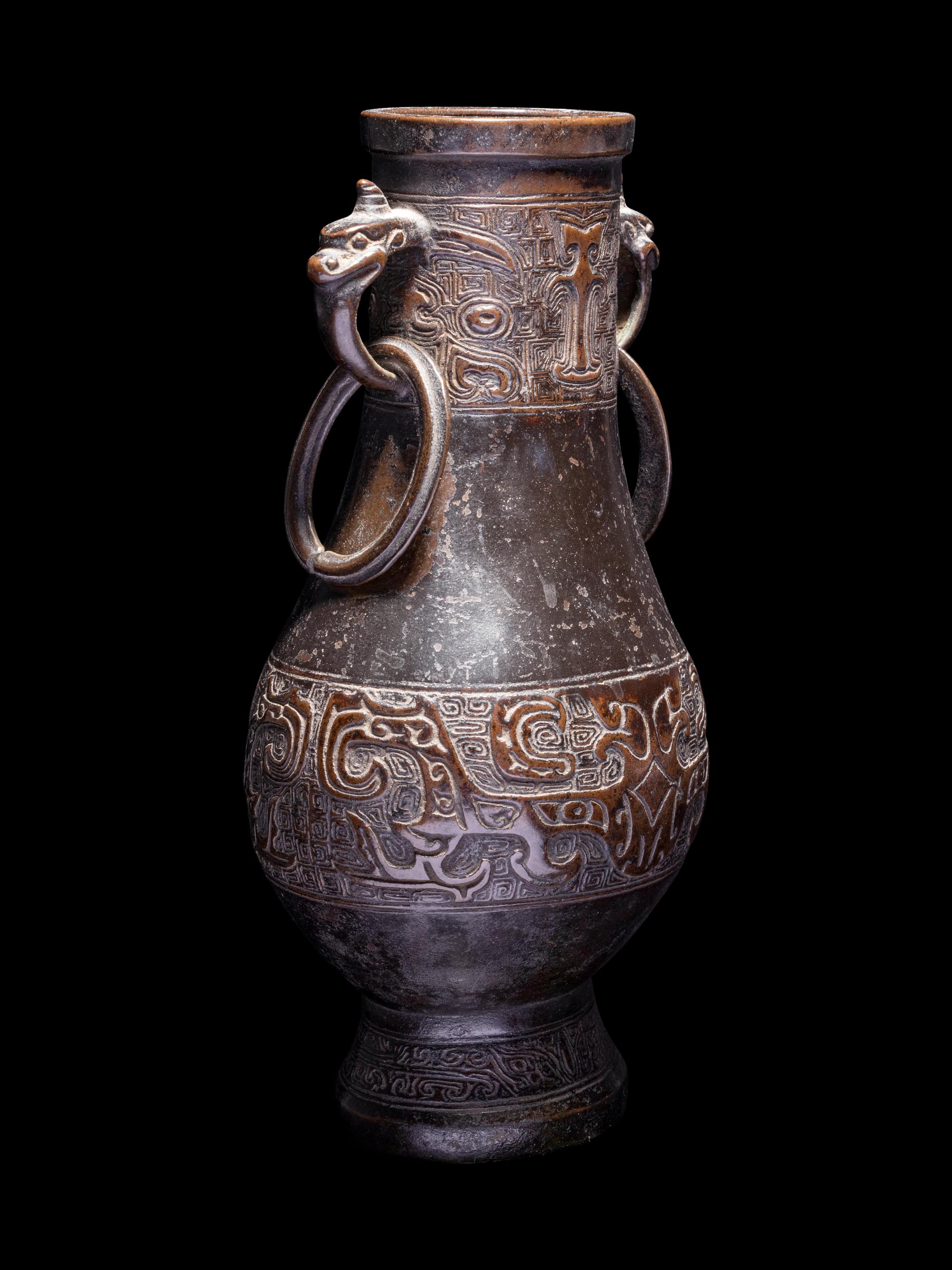 A Chinese Bronze Hu Vase