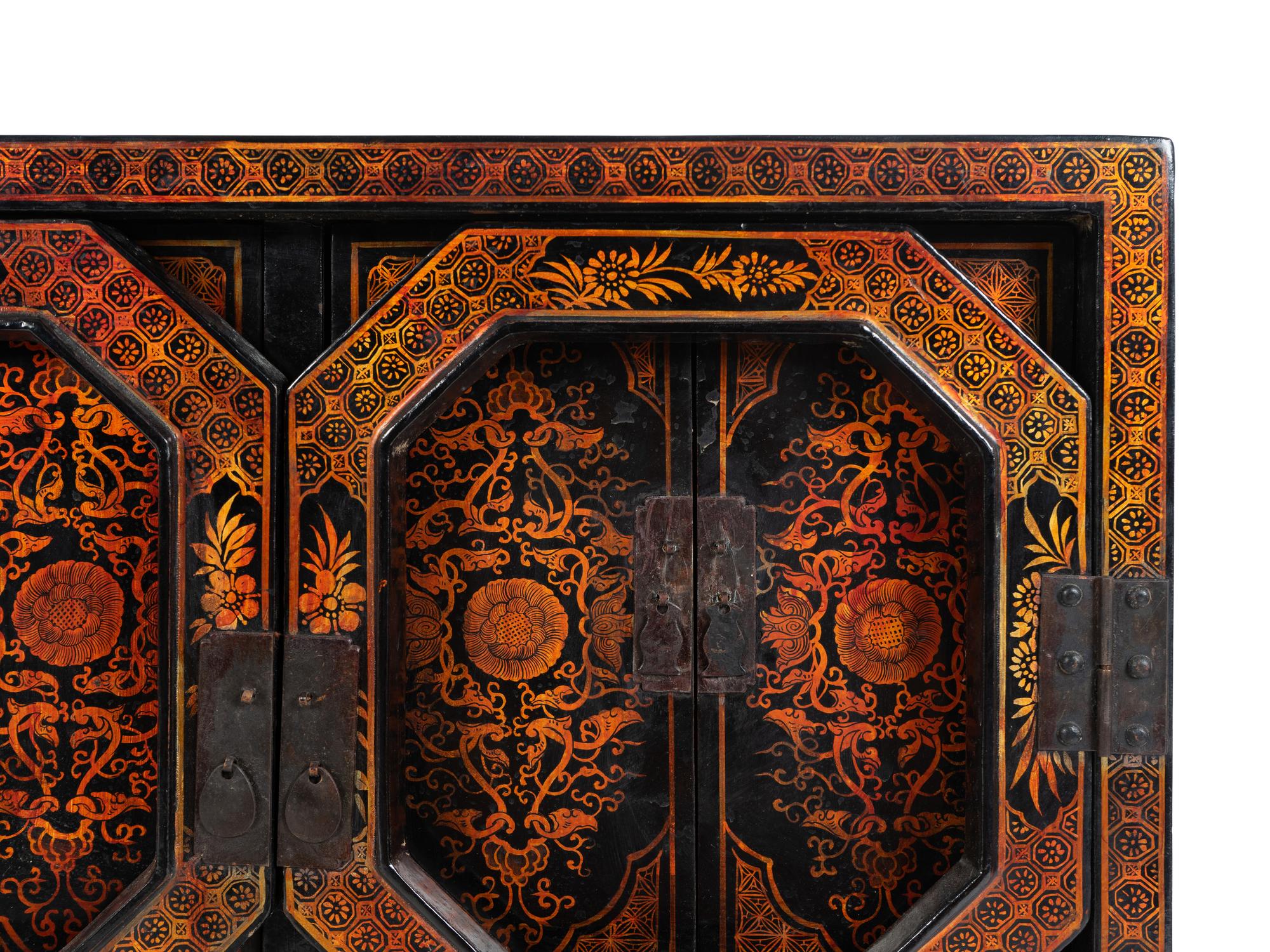 A Pair of Chinese Black and Gilt Lacquer Diminutive Apothecary Cabinets — 20TH CENTURY