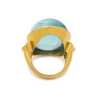 ELIZABETH LOCKE, AQUAMARINE AND DIAMOND RING