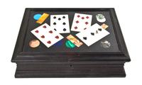 A Pietra Dura Decorated Table Casket, Width 8 3/4 inches.