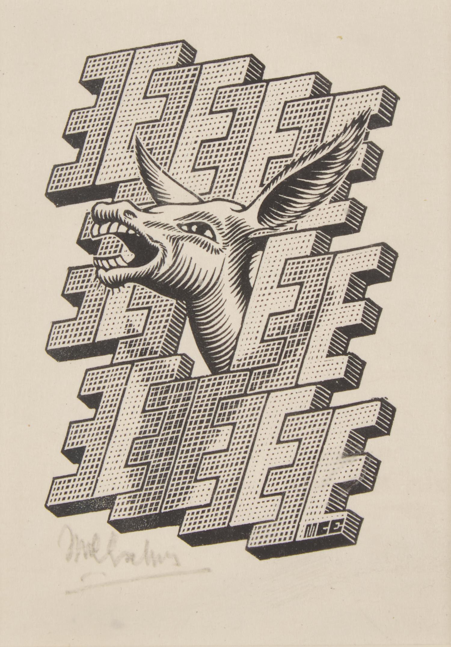 M.C. Escher (Dutch, 1898-1972) — E is een Ezel (Donkey) , 1953