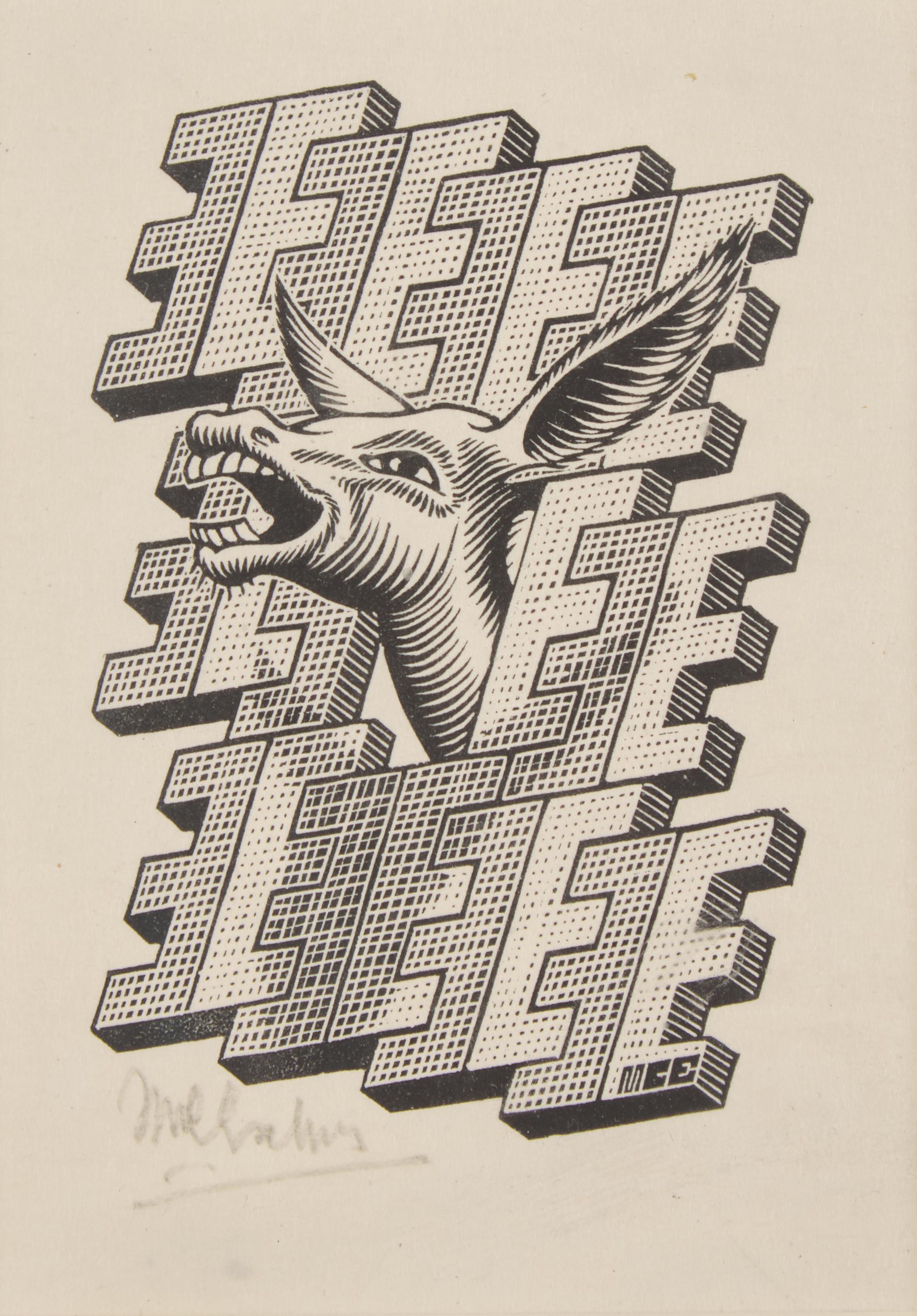 M.C. Escher (Dutch, 1898-1972) — E is een Ezel (Donkey) , 1953