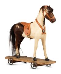 A Horse Hide Horse-Form Child’s Pull Toy