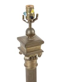 A Pair of Gilt Metal Columnar Lamps