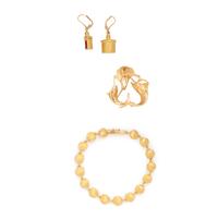 COLLECTION OF YELLOW GOLD NAUTICAL JEWELRY